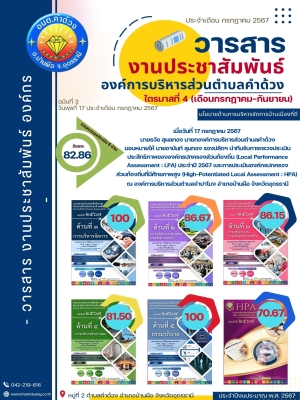 การตรวจประเมินประสิทธิภาพขององค์กรปกครองส่วนท้องถิ่น (Local Performance Assessment : LPA) ประจำปี 2567 และการประเมินองค์กรปกครอง ส่วนท้องถิ่นที่มีศักยภาพสูง (High-Potentiated Local Assessment : HPA)